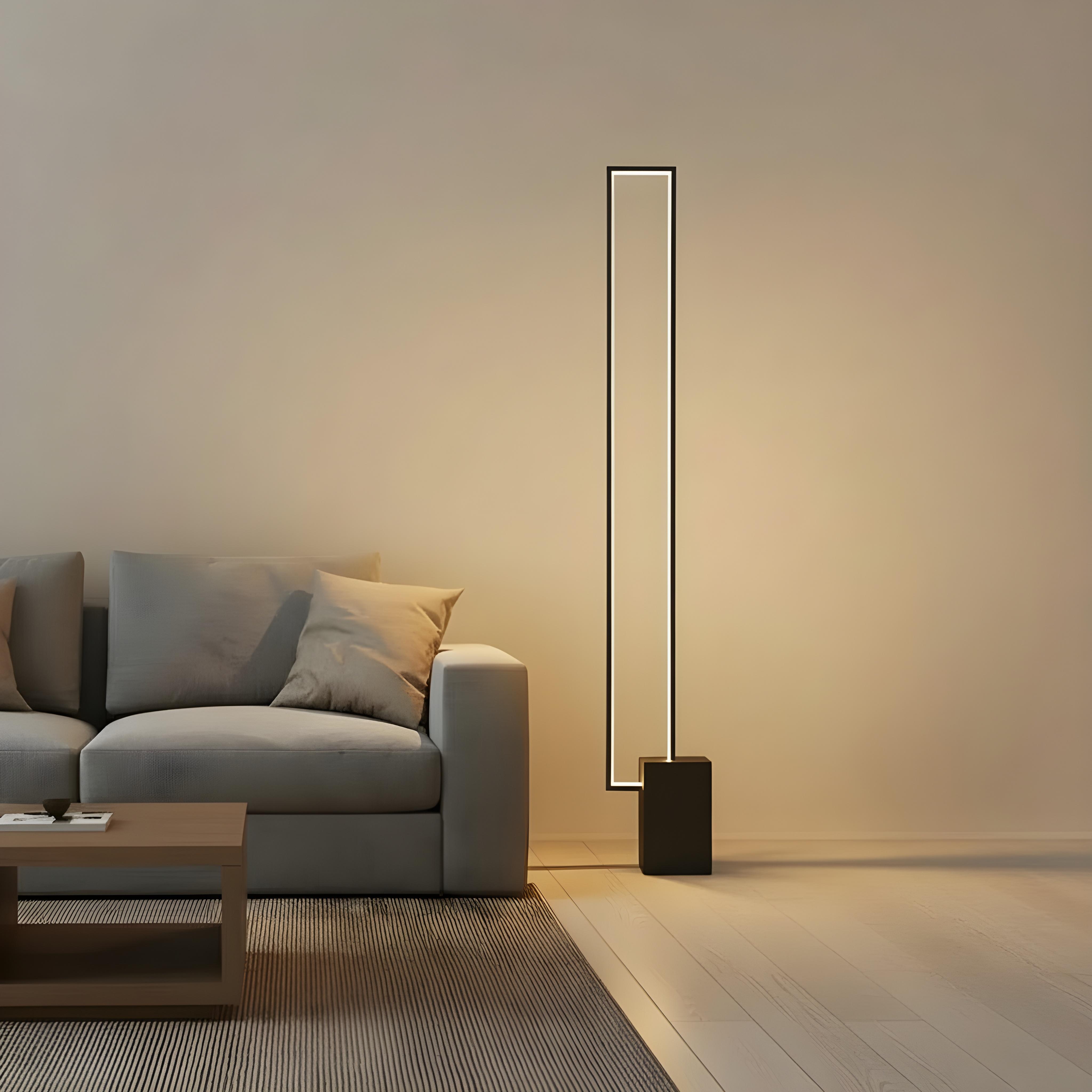 Alternative view of Iron Marble Rectangular LED Standing Floor Lamp For Living Room