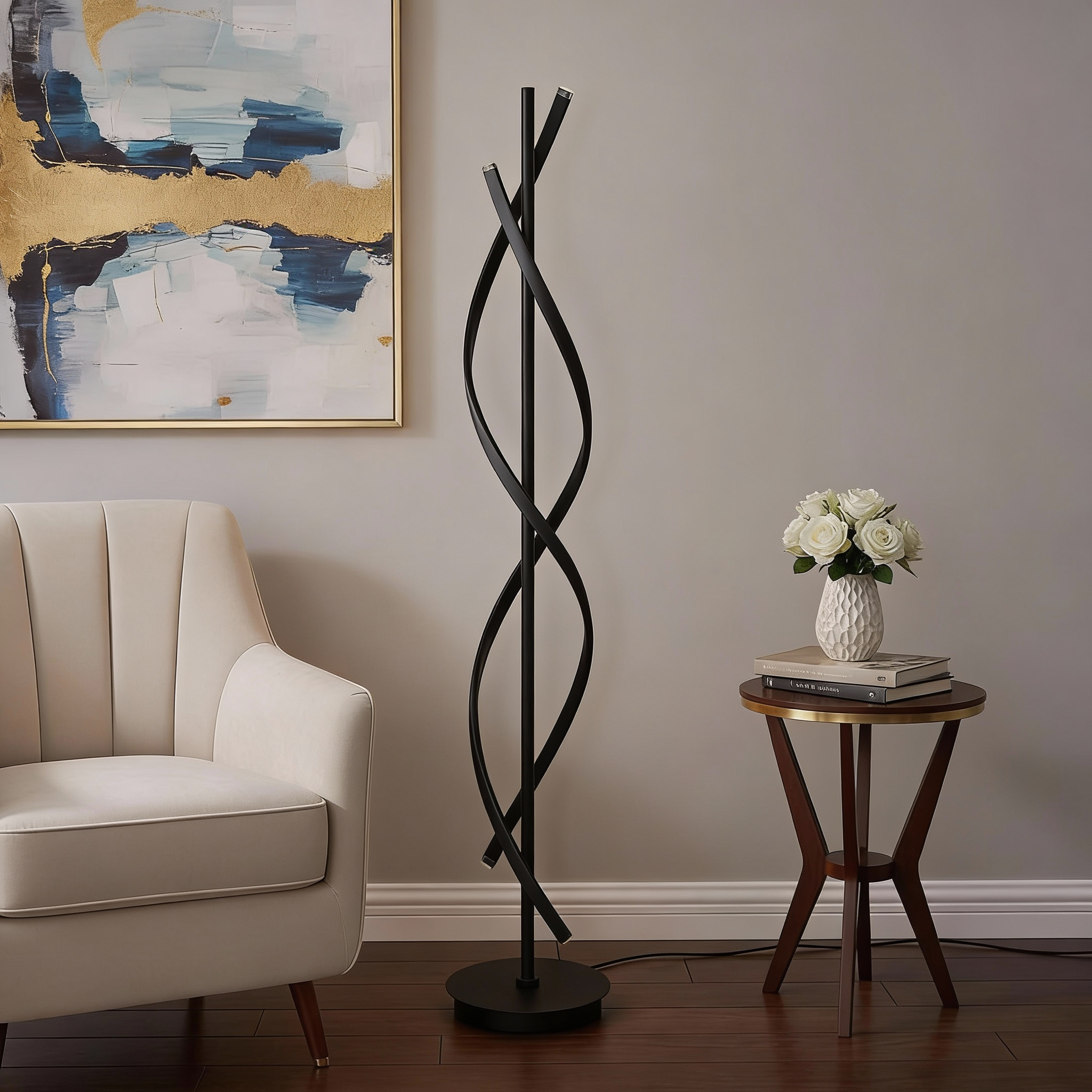 modern spiral LED floor lamp