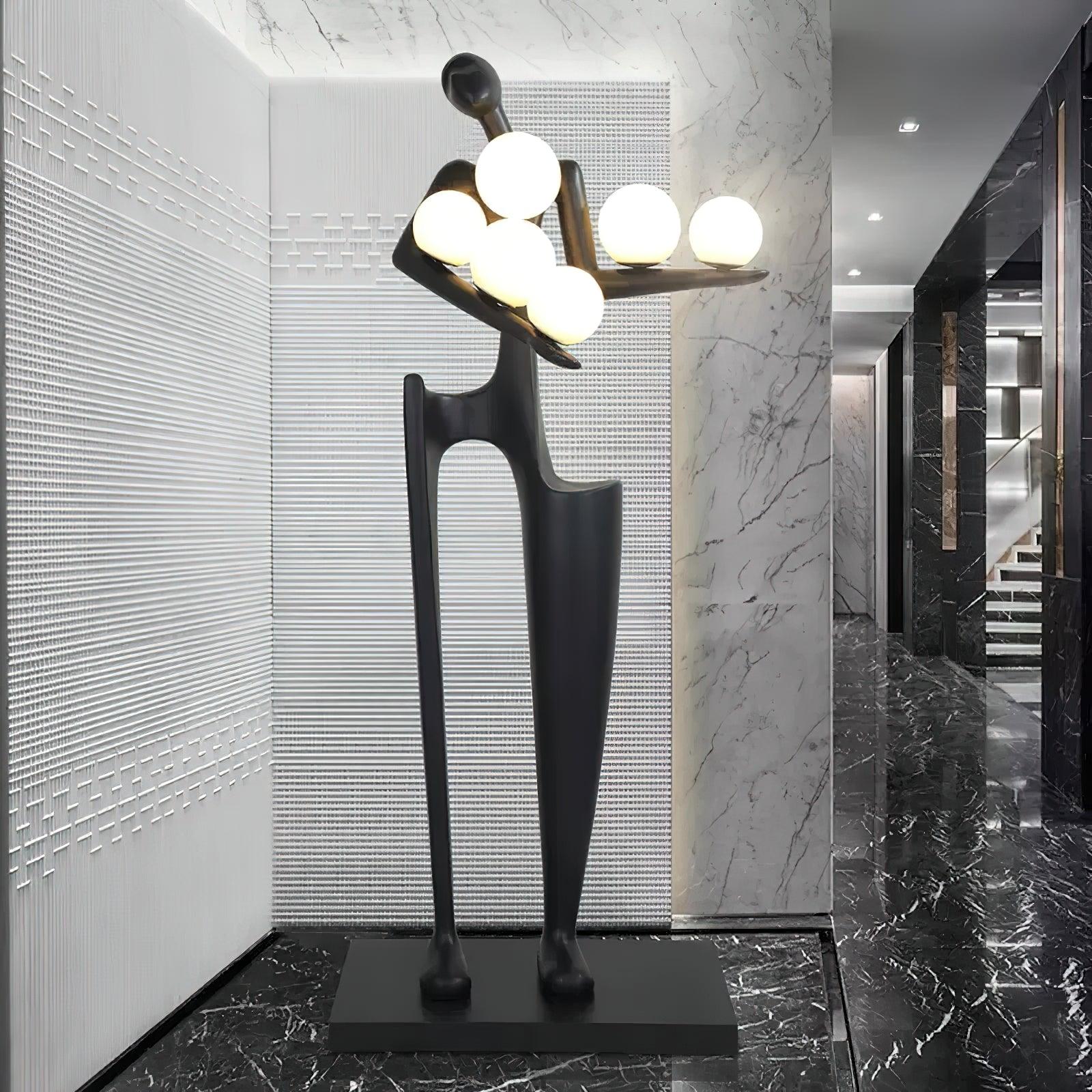 black human-shaped floor lamp