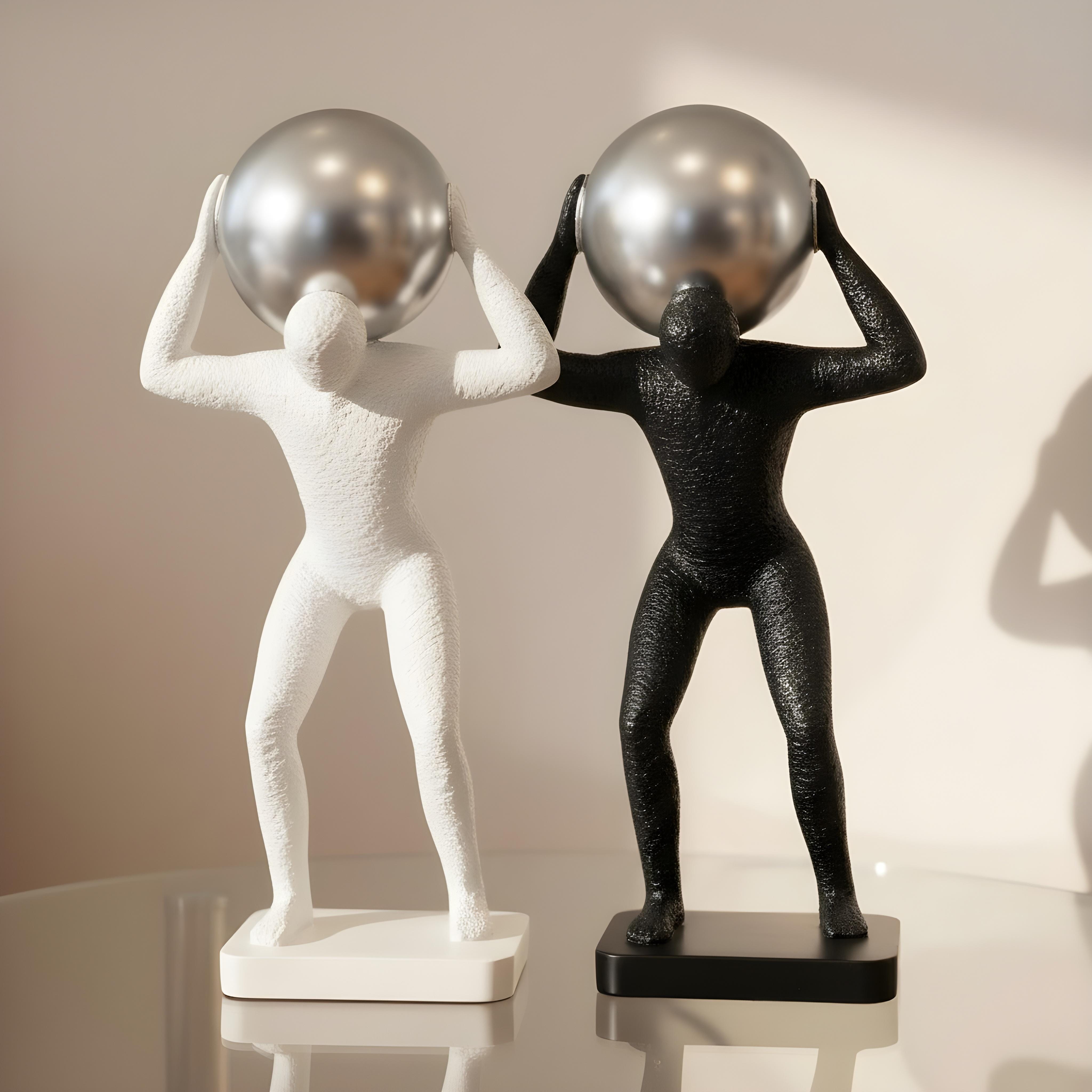 black Atlas sculpture showpiece