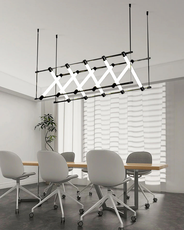 LED pendant light made of metal and acrylic