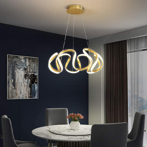 modern LED "Ribbon" chandelier pendant light. 