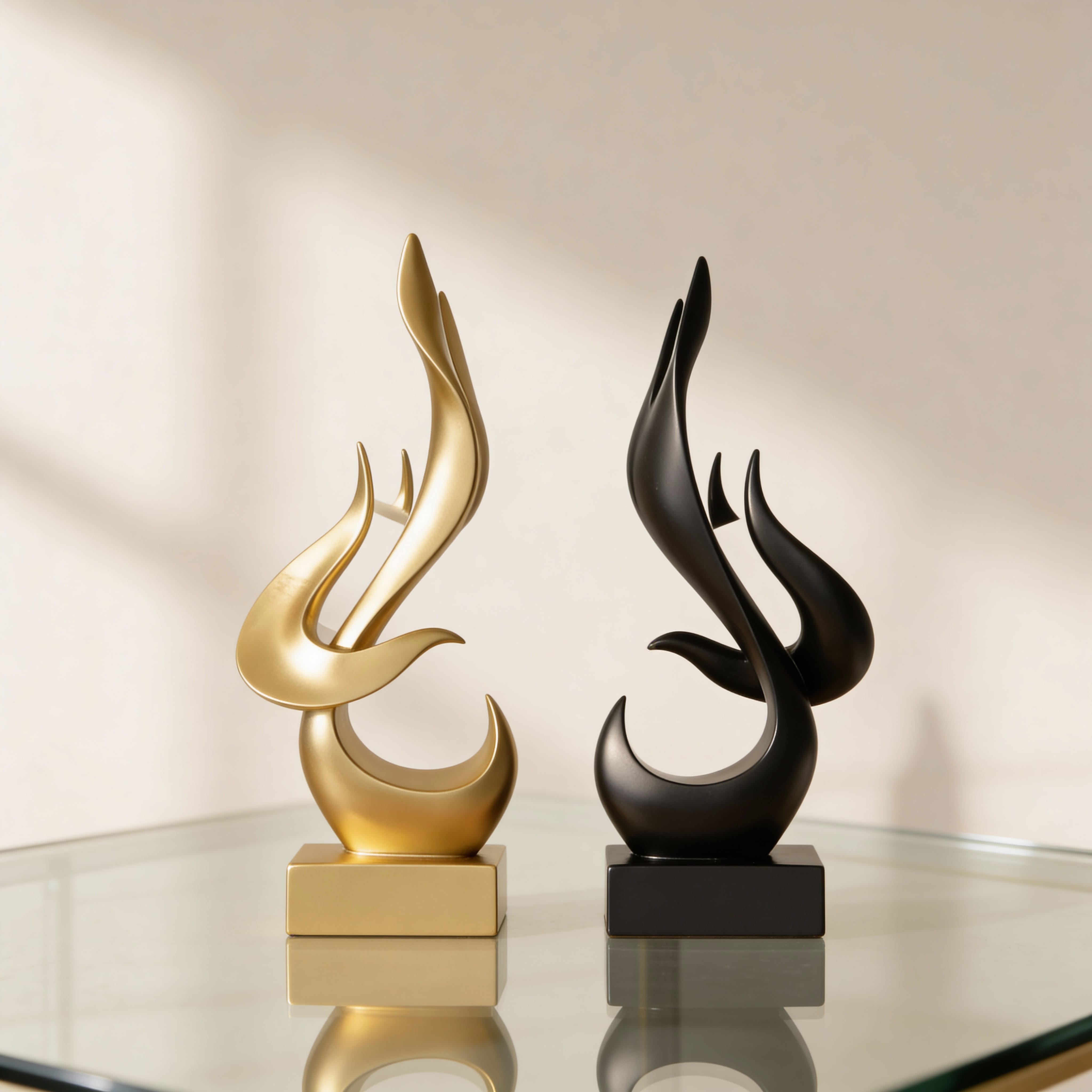Abstract Resin Fire Flame Sculptures