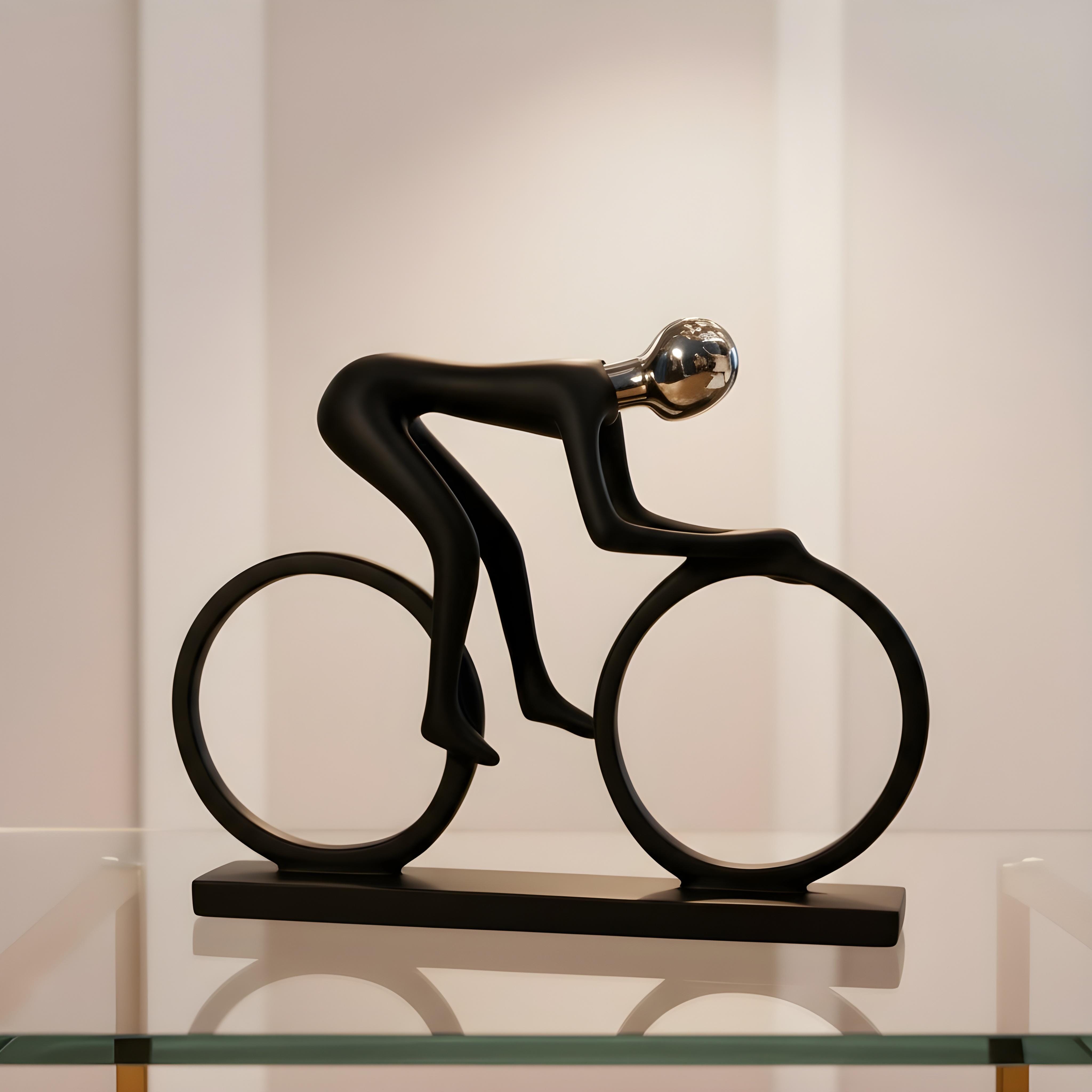 human figure on a bicycle