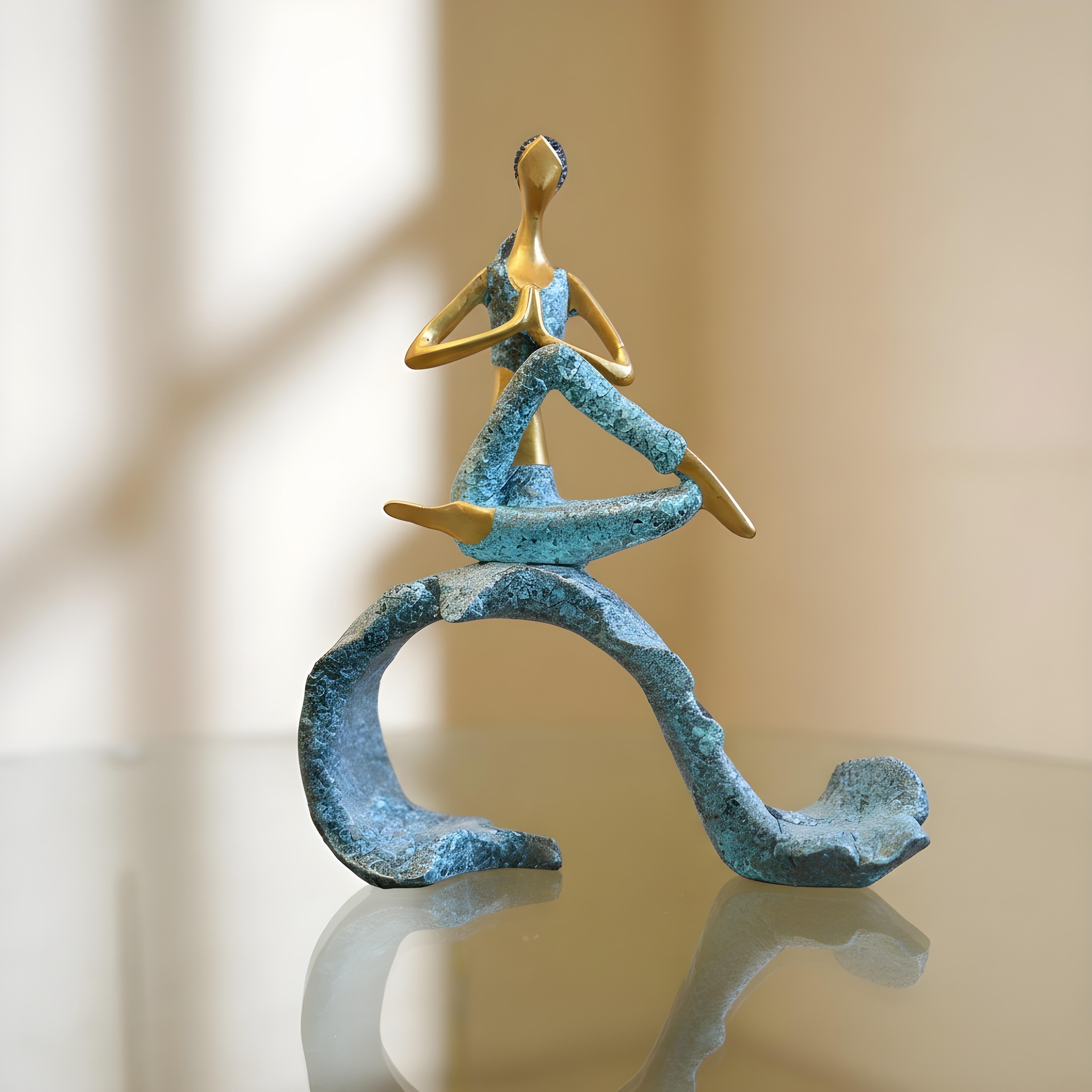 resin yoga girl figurine