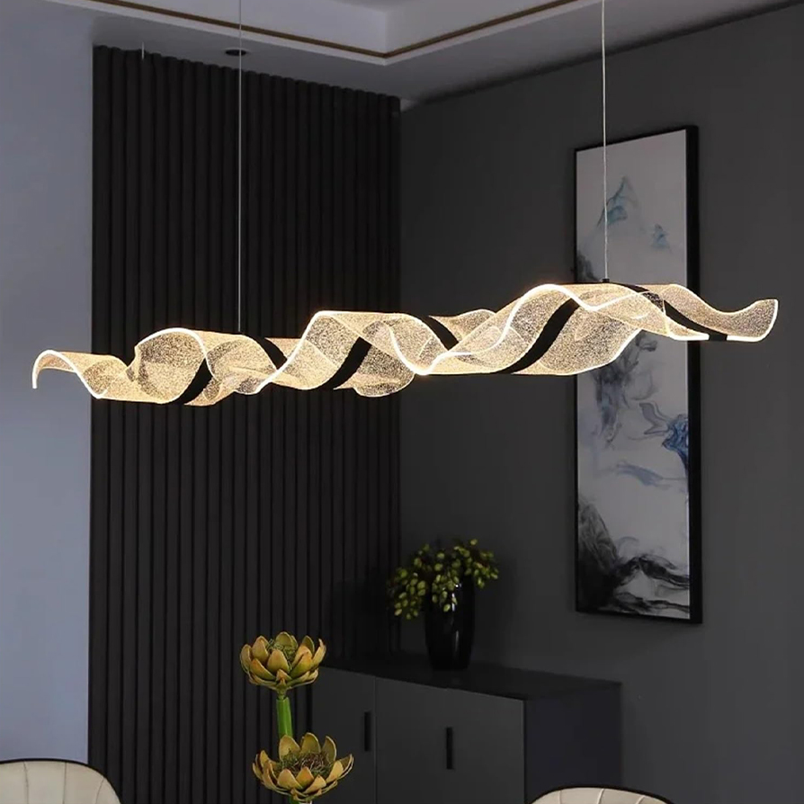 modern LED wave pendant chandelier