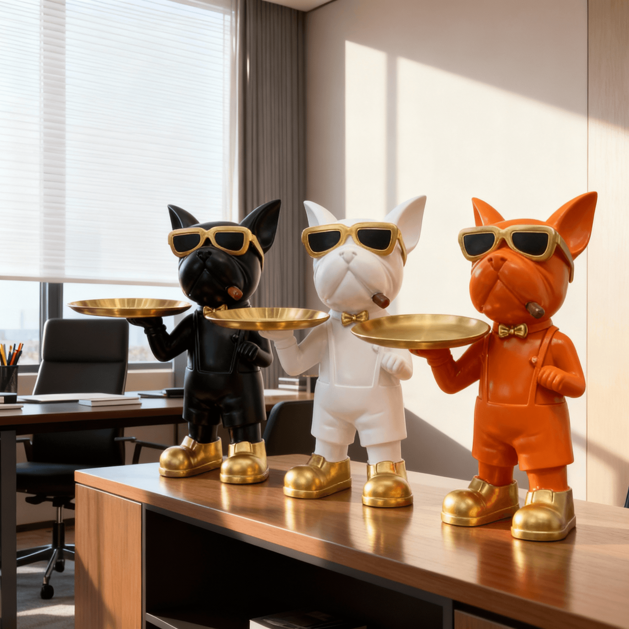 Alternative view of French Bulldog Butler statue