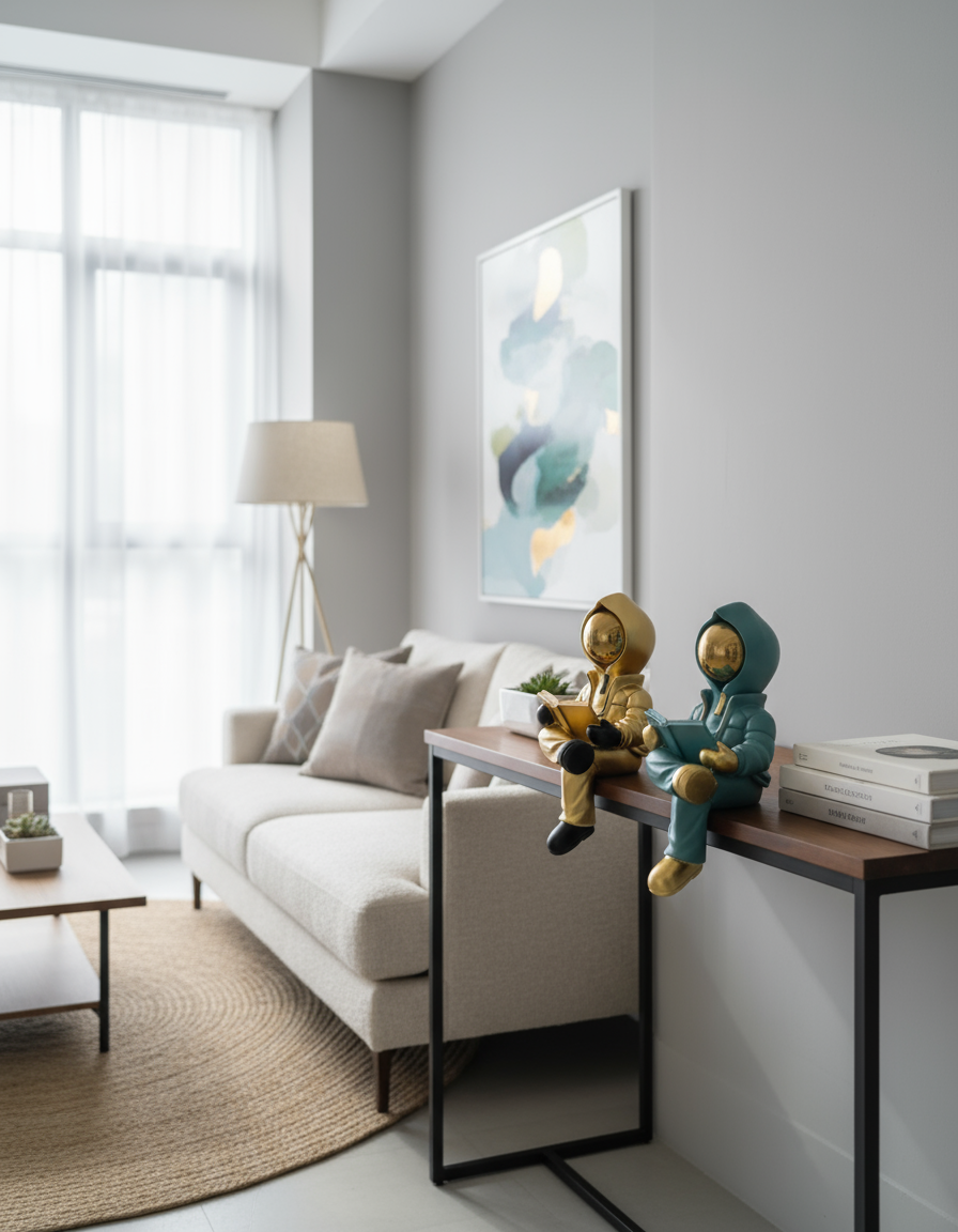 Alternative view of creative resin astronaut