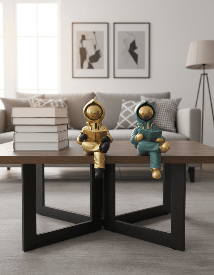 Alternative view of creative resin astronaut