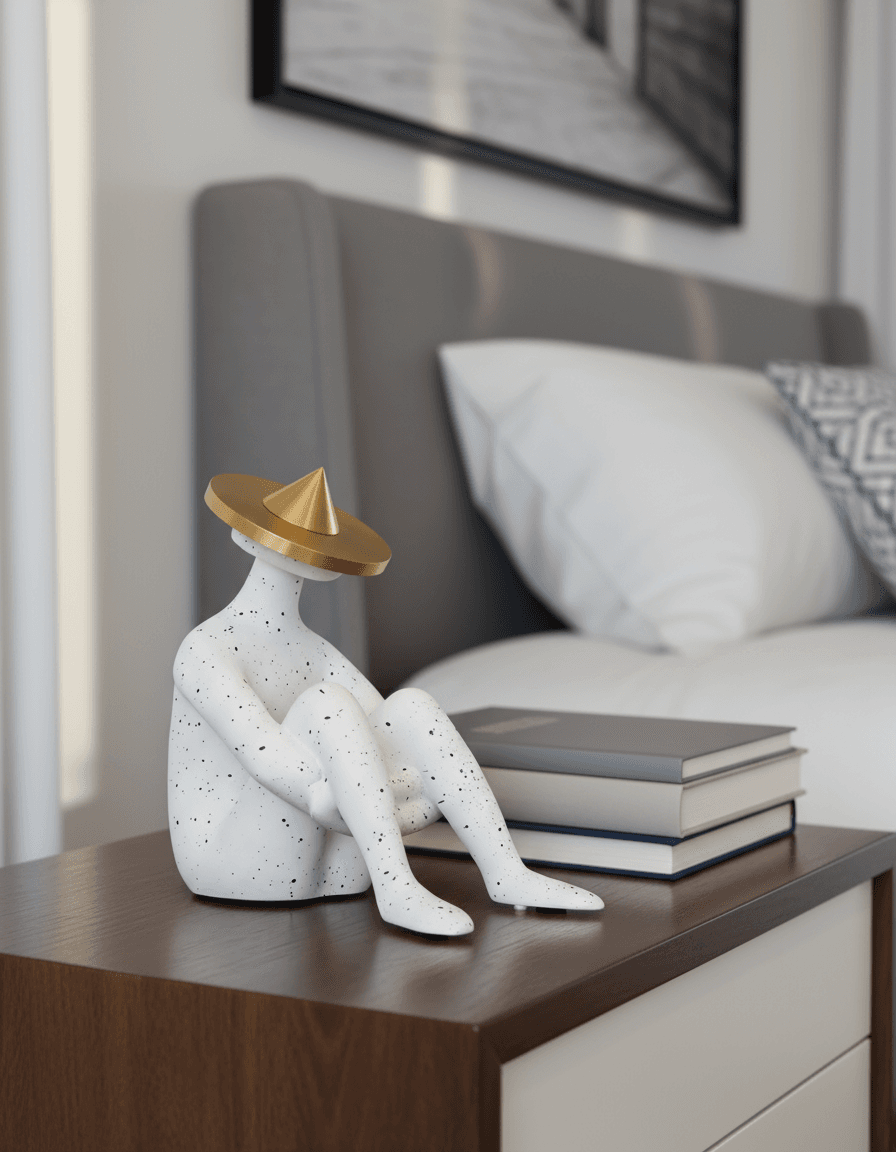 Alternative view of abstract sitting decor figurine