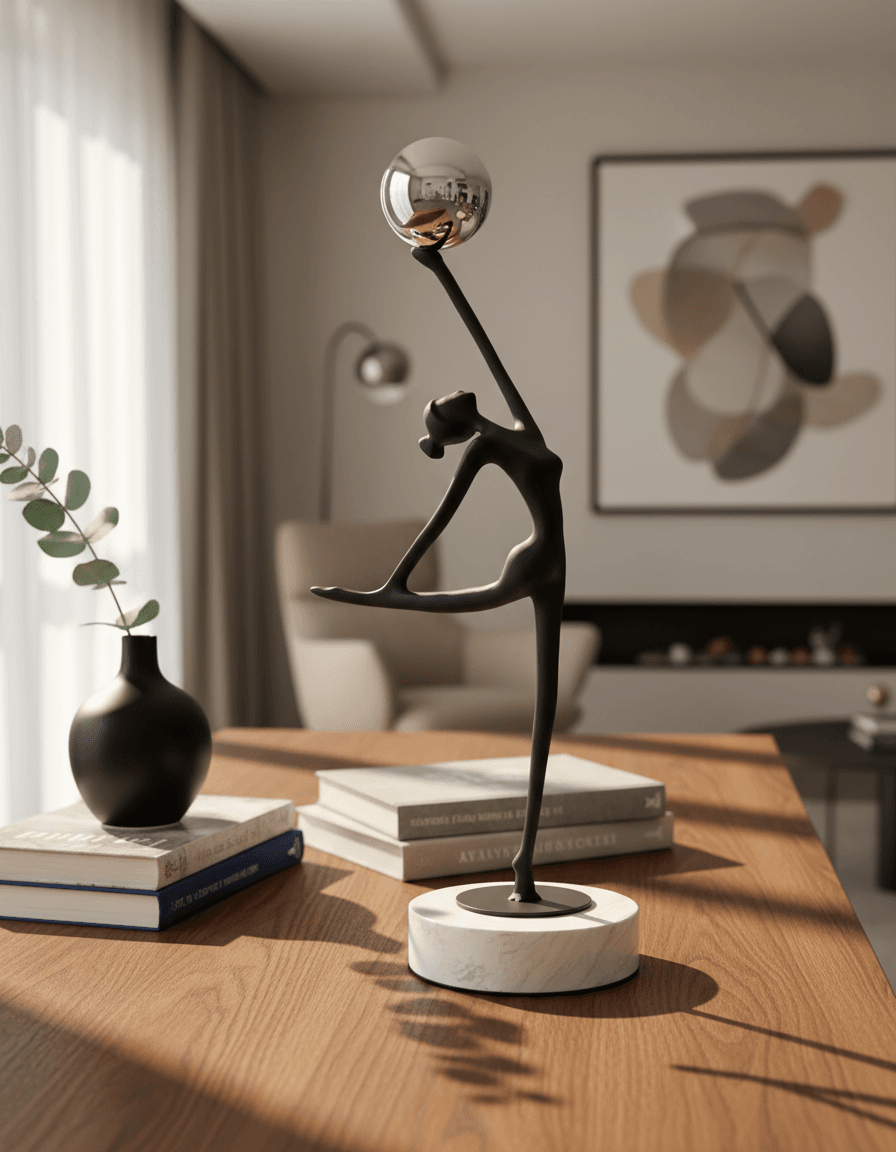 Alternative view of metal rhythmic gymnast