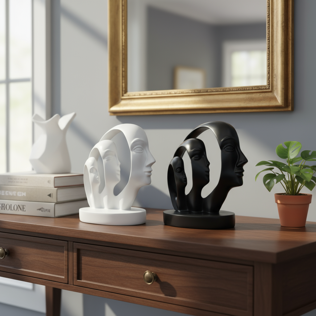 human face resin sculptures