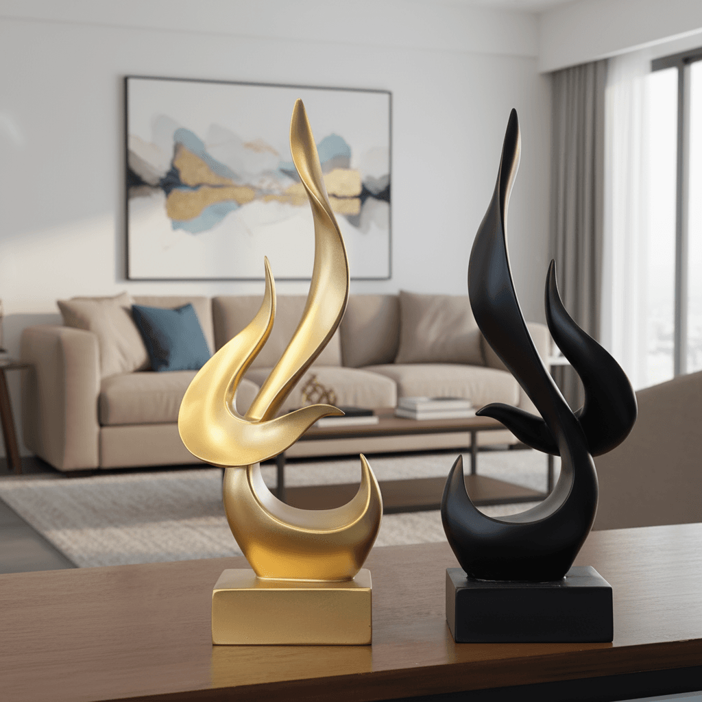 Alternative view of Abstract Resin Fire Flame Sculptures