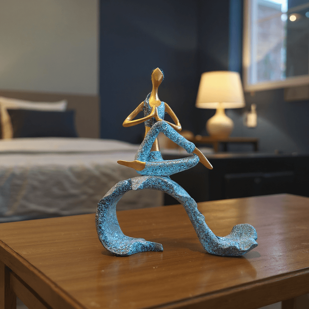 Alternative view of resin yoga girl figurine