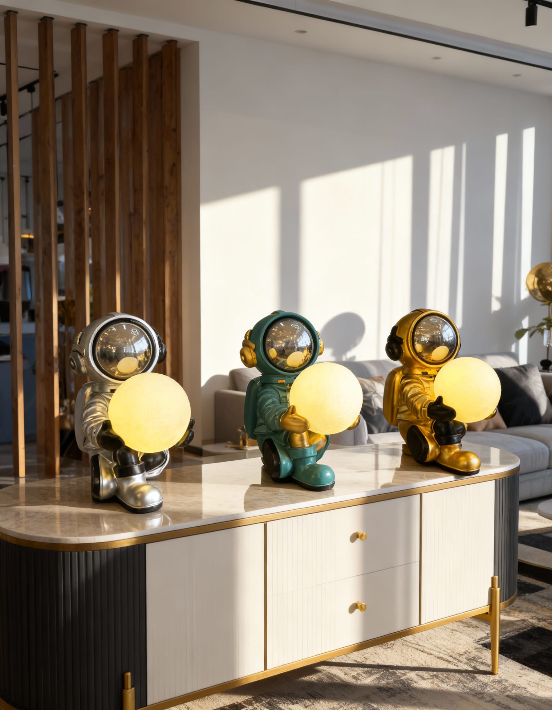 resin astronaut table lamp