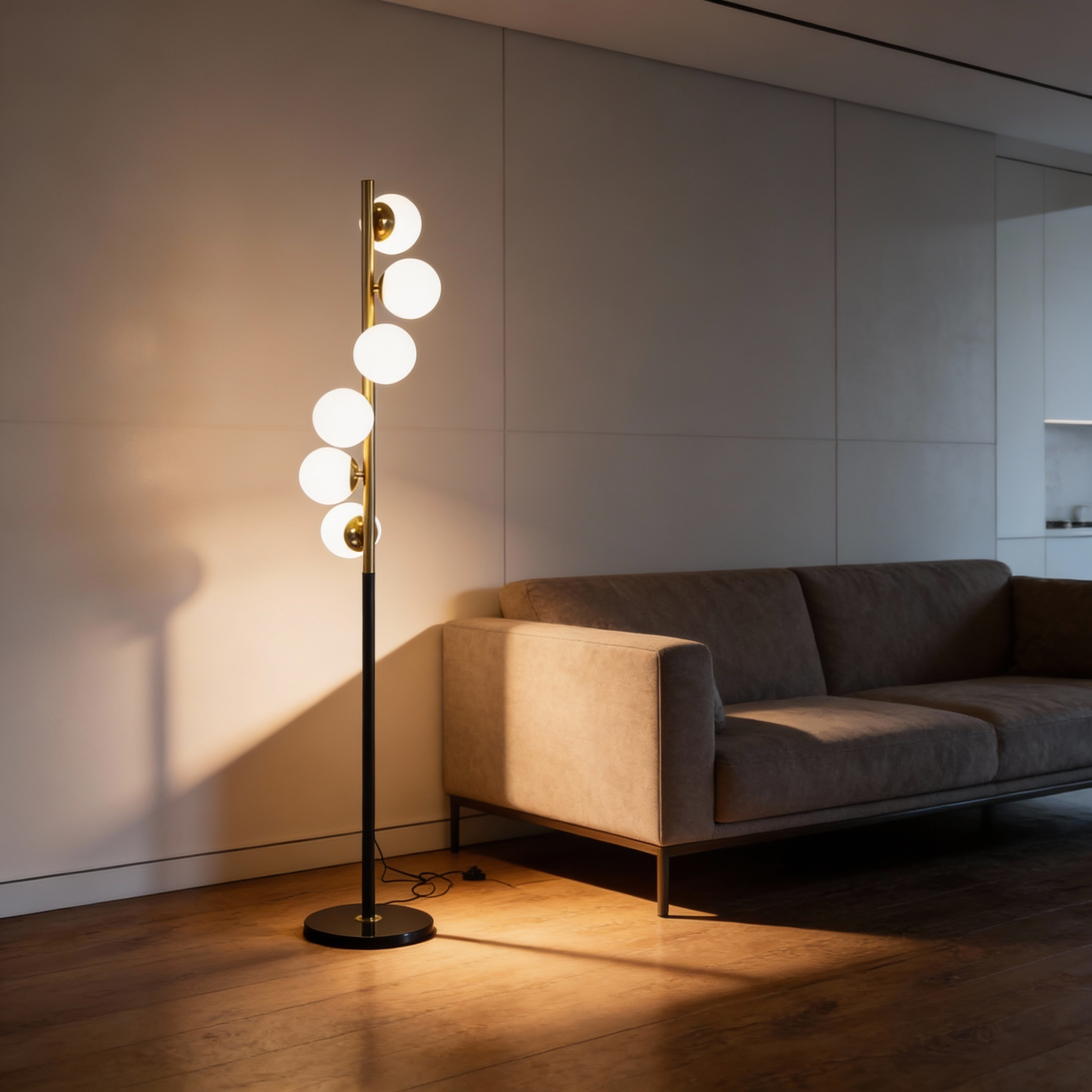 Alternative view of 6 Heads Floor Lamp for Living Room American 