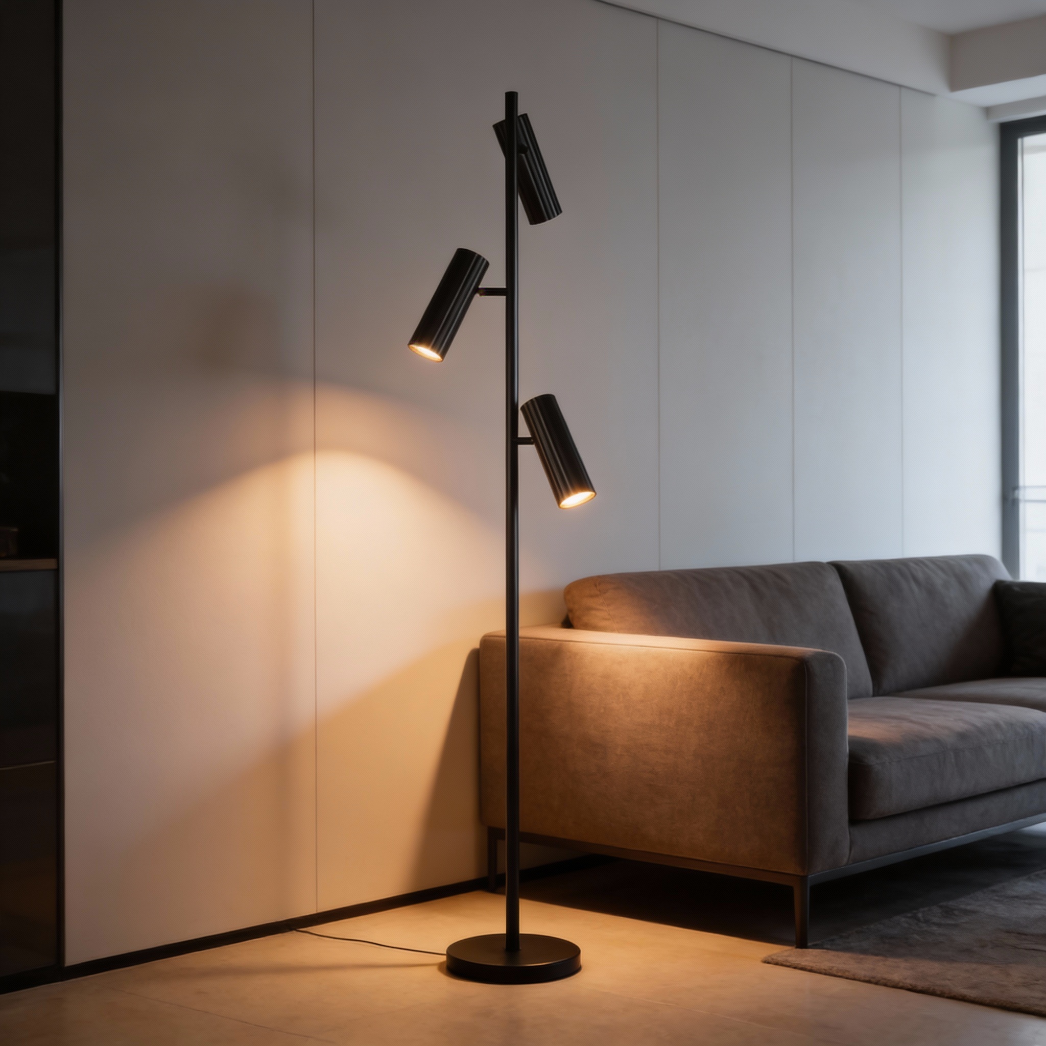 Alternative view of Beacon Lighting Nevada 3 Light Floor Lamp in Black