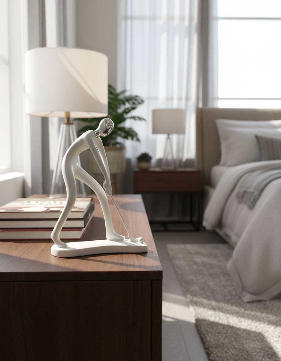 decorative golfer sculpture