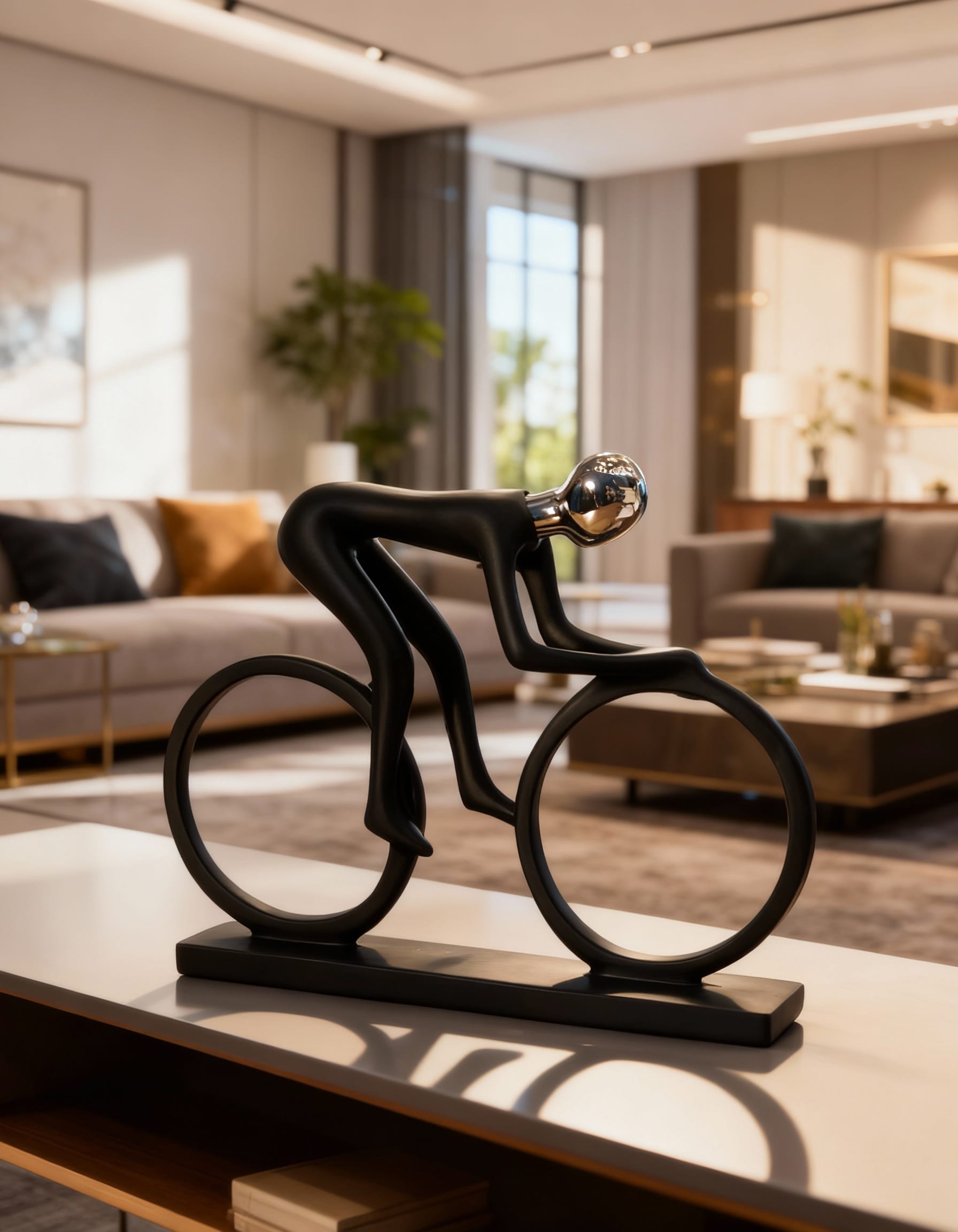 Alternative view of human figure on a bicycle