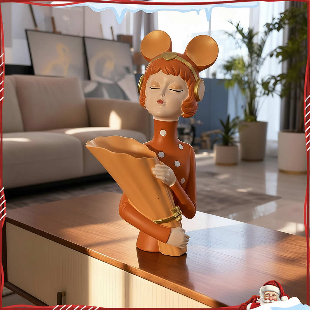 Alternative view of girl bust statues