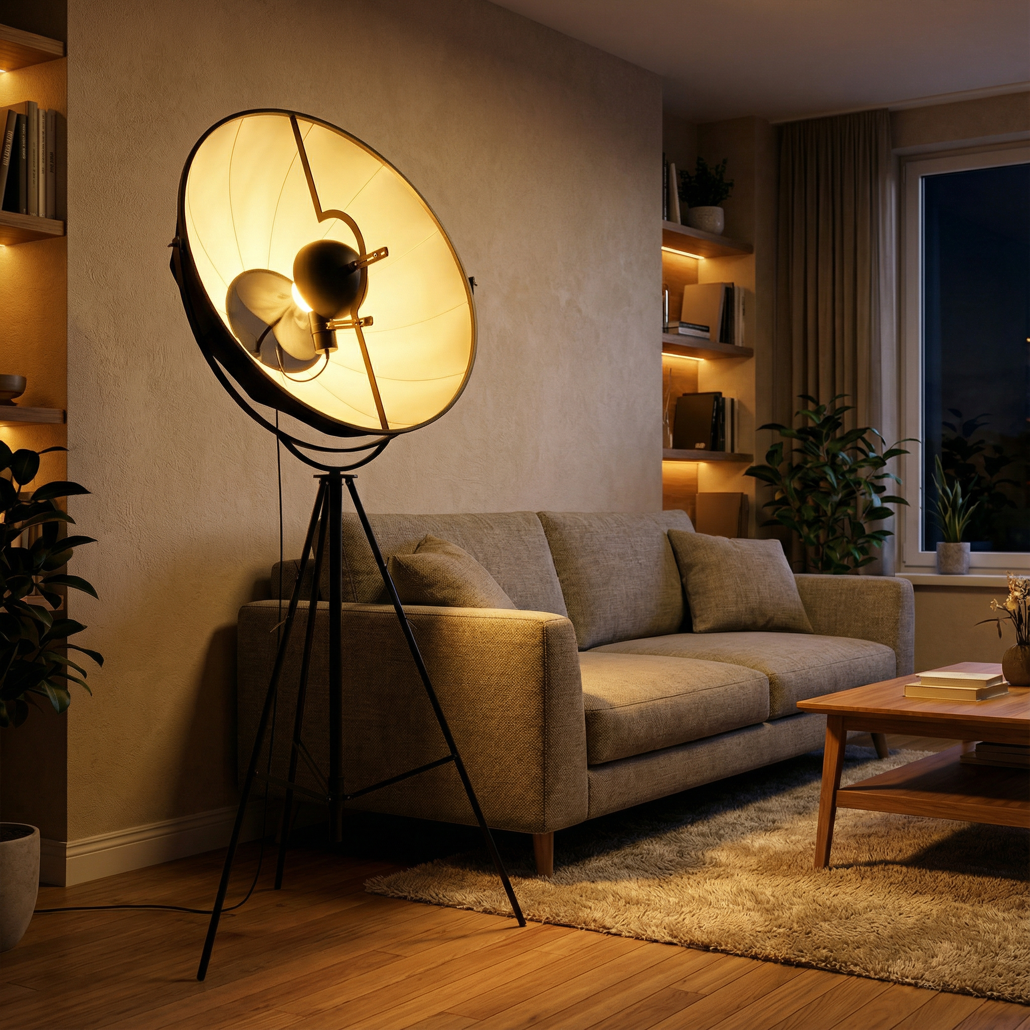 Alternative view of Vintage Tripod Floor Lamp