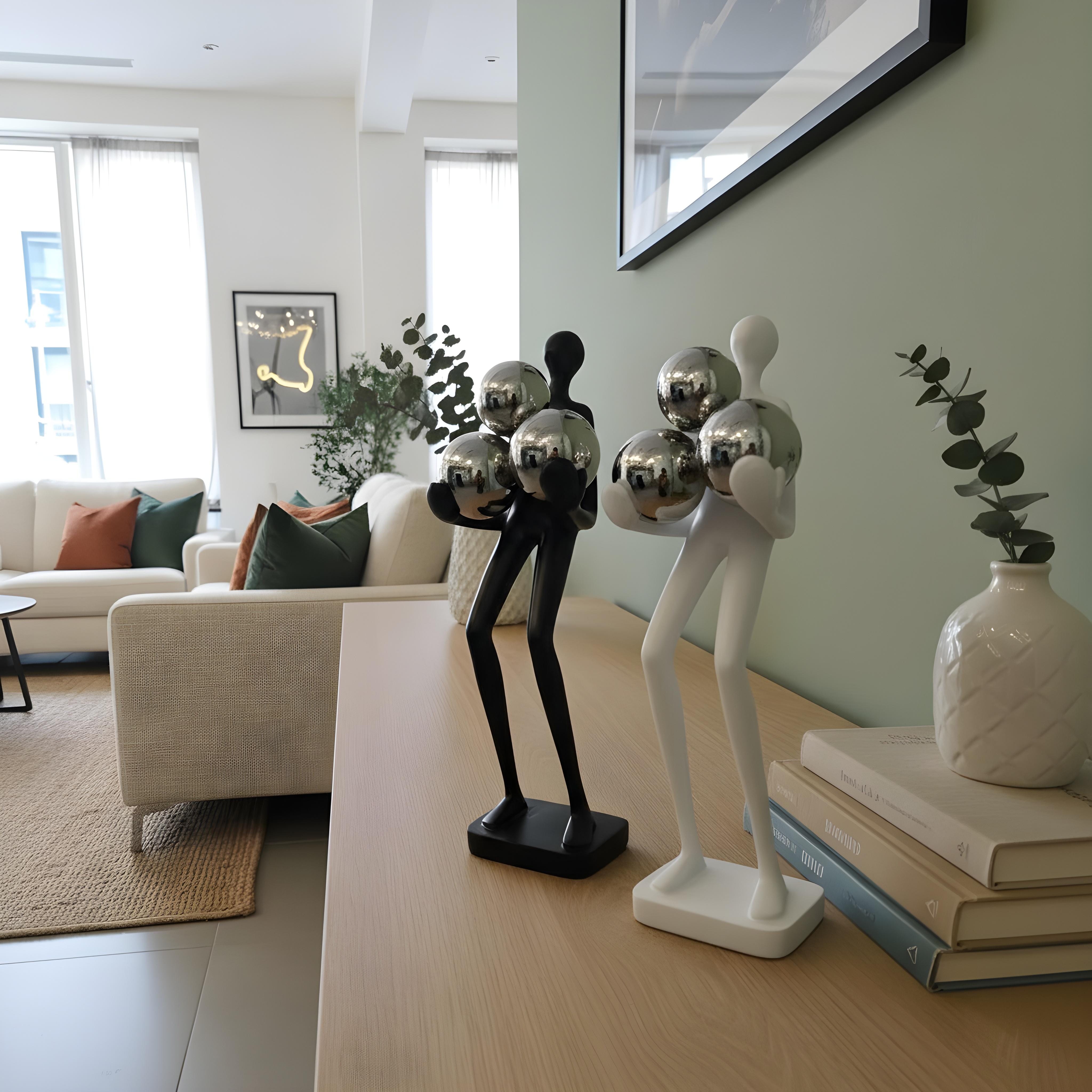 Alternative view of modern resin table decor figurine
