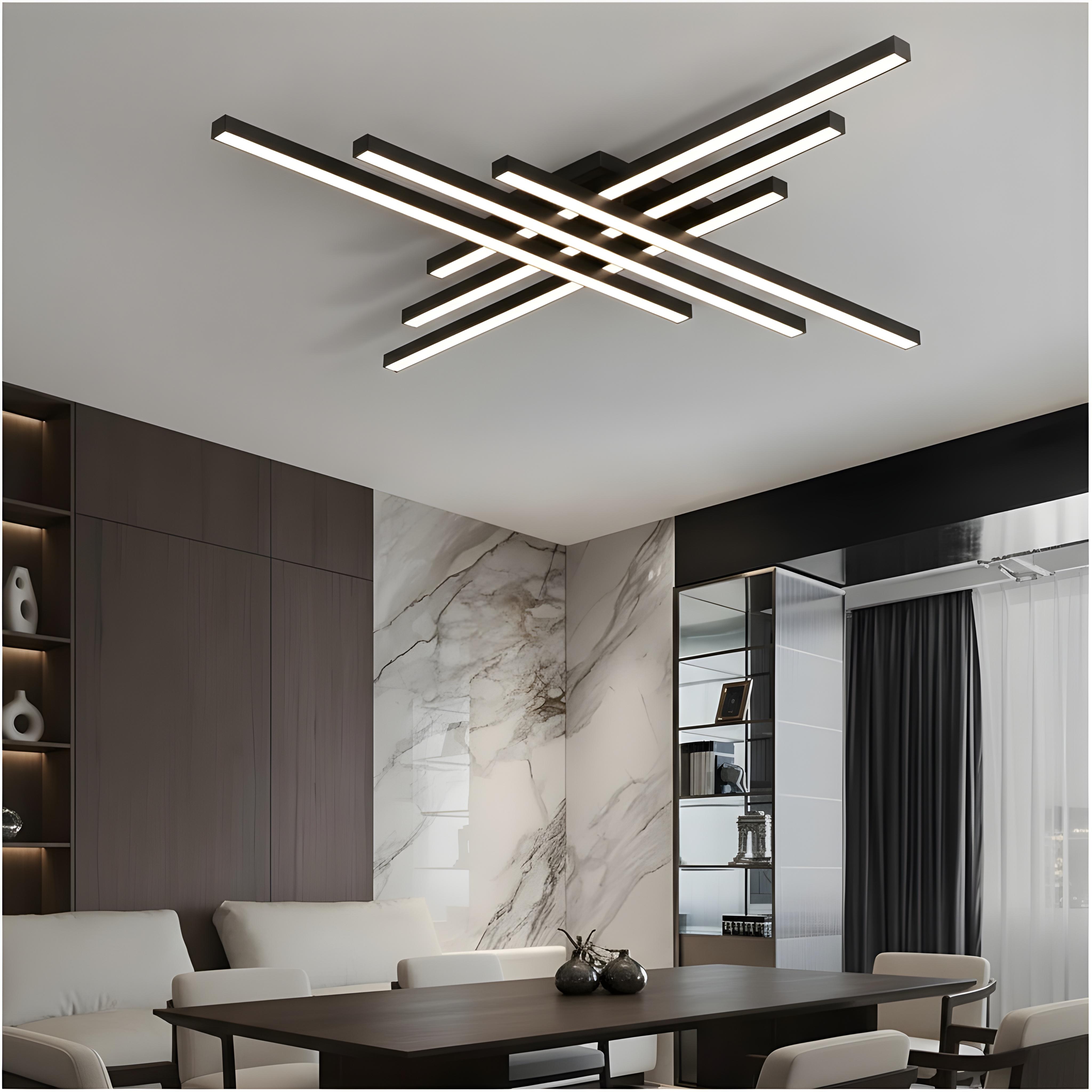 modern LED ceiling light fixture with a geometric