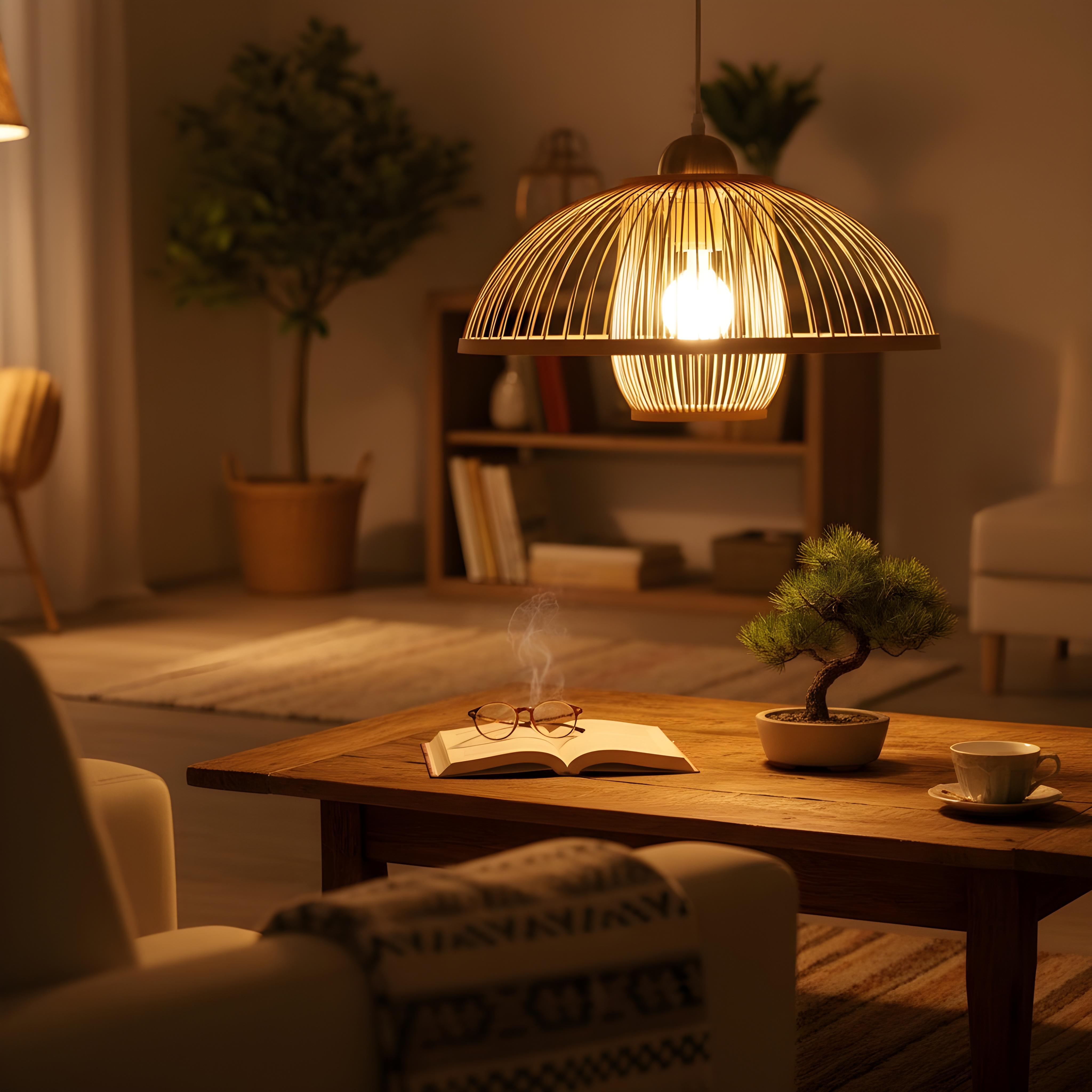 Alternative view of Rural Style Bamboo Hanging Lamp