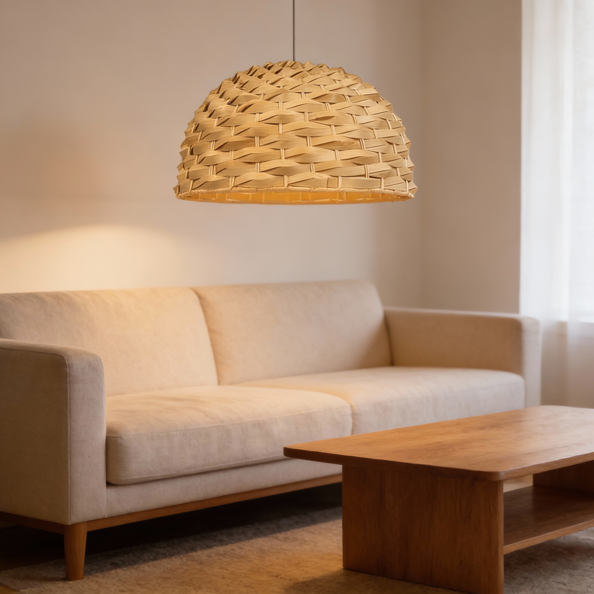 Alternative view of Kankuro Bamboo Pendant Light.