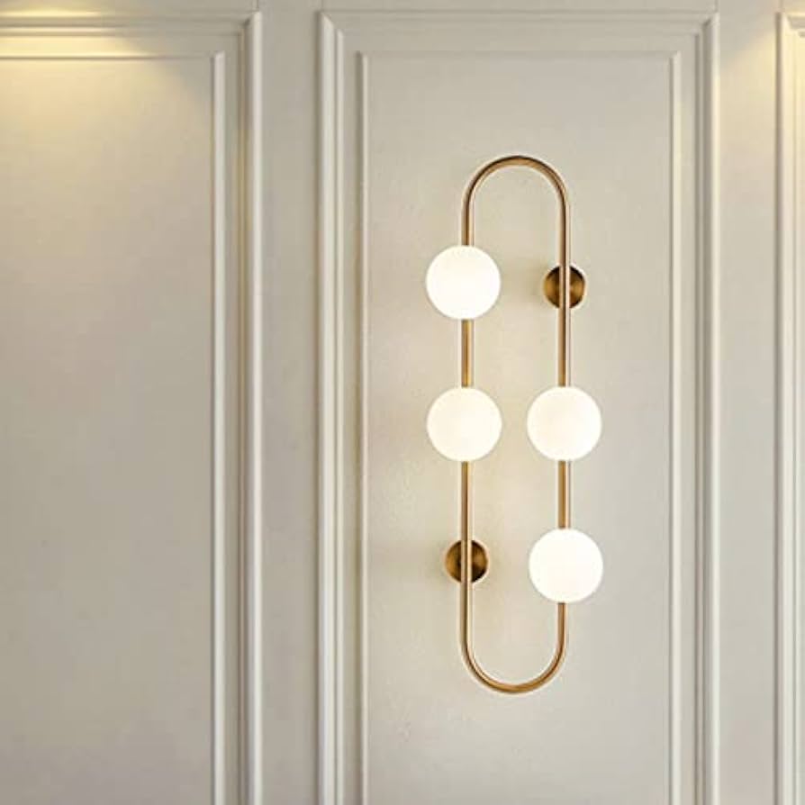 Alternative view of ALDEPO 4-Light Gold Globe Wall Lamp
