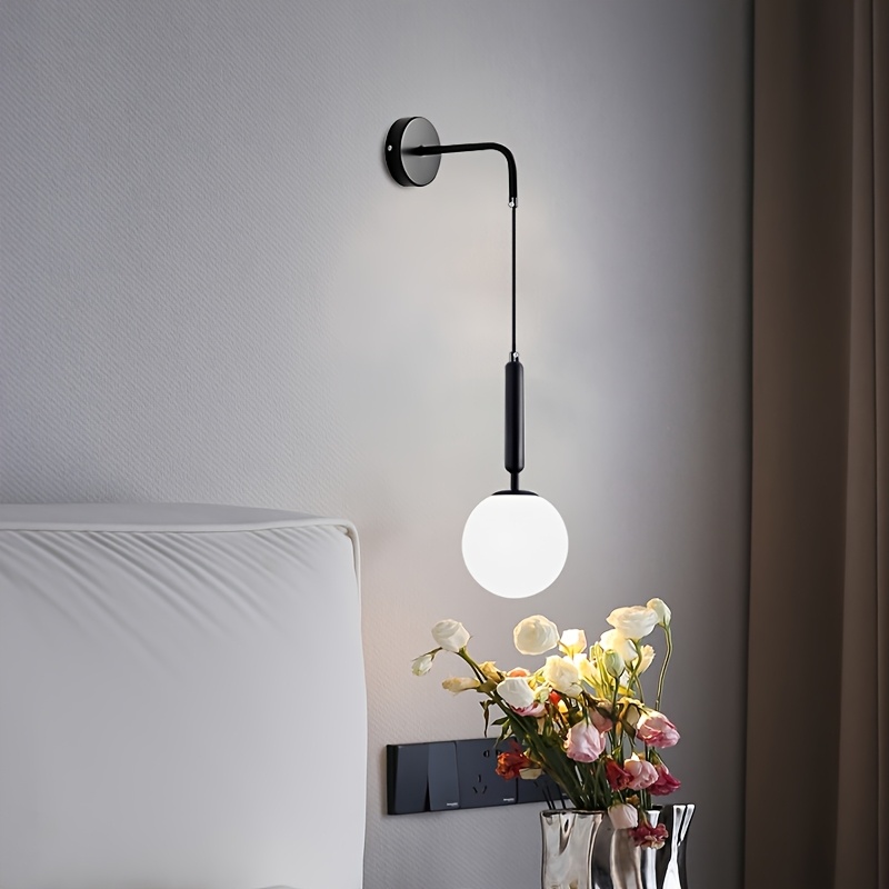 Alternative view of Glass Wall Lamp Scandinavian Wandlamp Bedside Reading Lamp Led Wall Lights