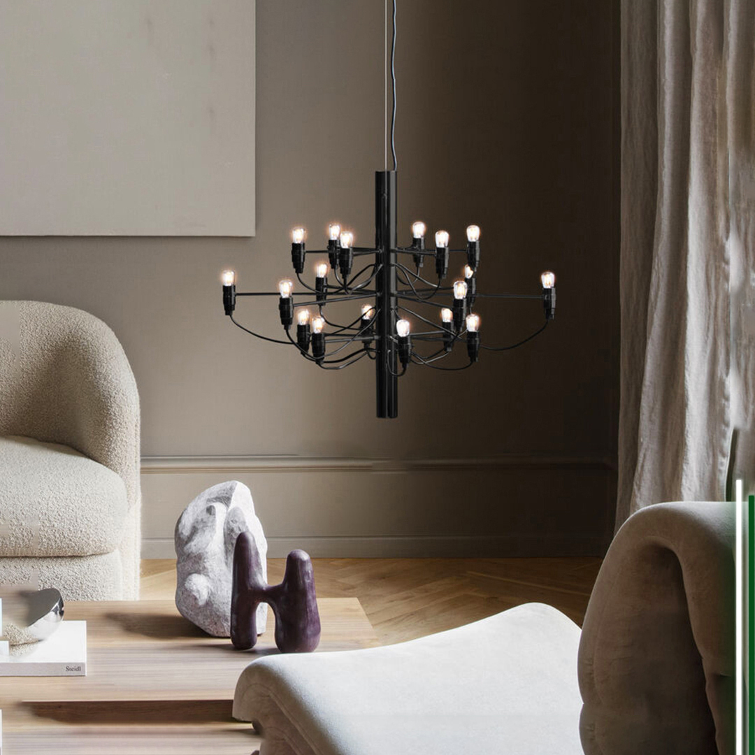 Alternative view of the Flos 2097 Chandelier, designed by Gino Sarfatti