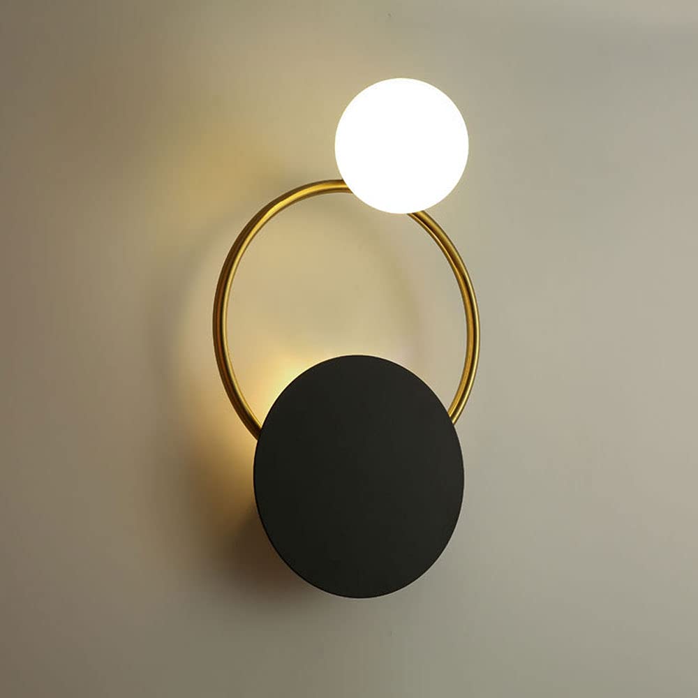 Alternative view of ring wall sconce featuring a gold metal frame