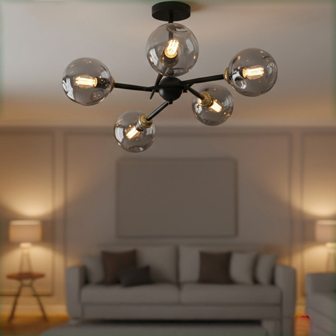 Alternative view of contemporary ring chandelier lighting fixture