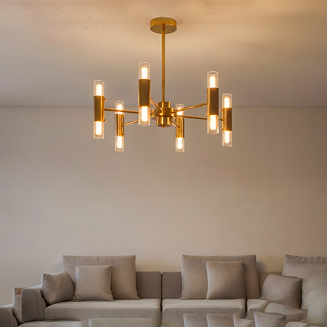 Alternative view of appears to be the Safavieh Fidelma Modern Sputnik Chandelier. 