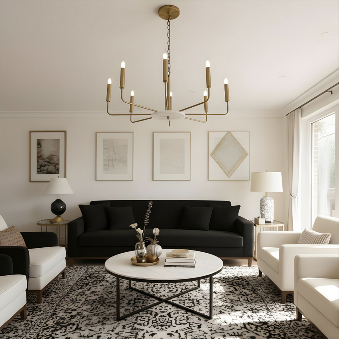 Kichler Madden 6-Light Chandelier in a Champagne Bronze finish. 