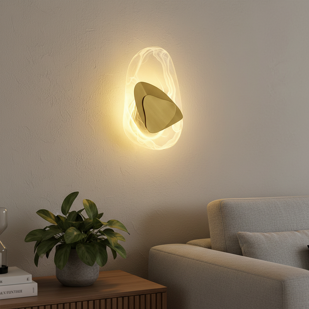 Alternative view of Schuller Stone postmodern LED wall lamp featuring a matt black metal body and a textured synthetic shade.