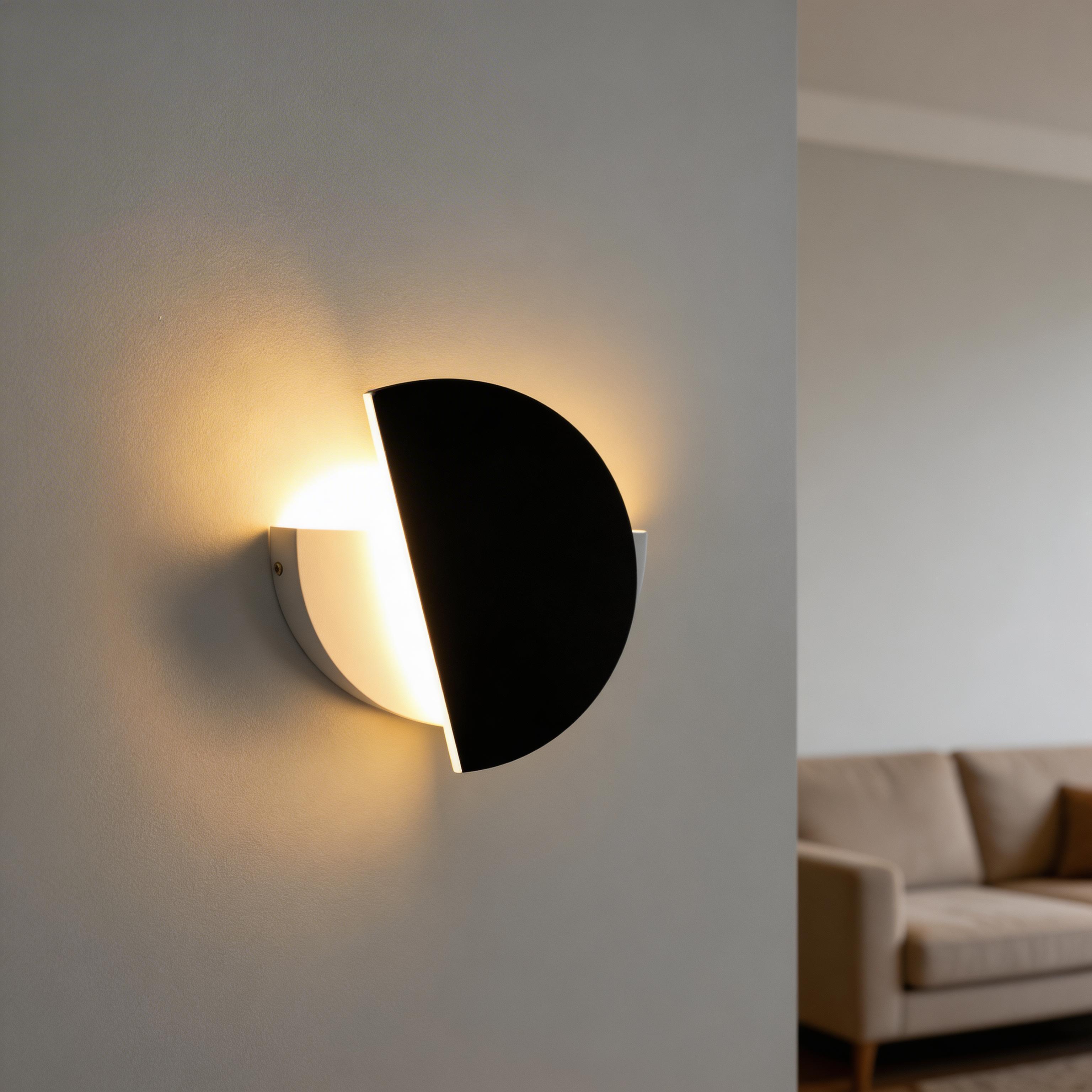 Alternative view of 360 Rotatable Round Wall Light Acrylic Lampshade Wall Sconce LED