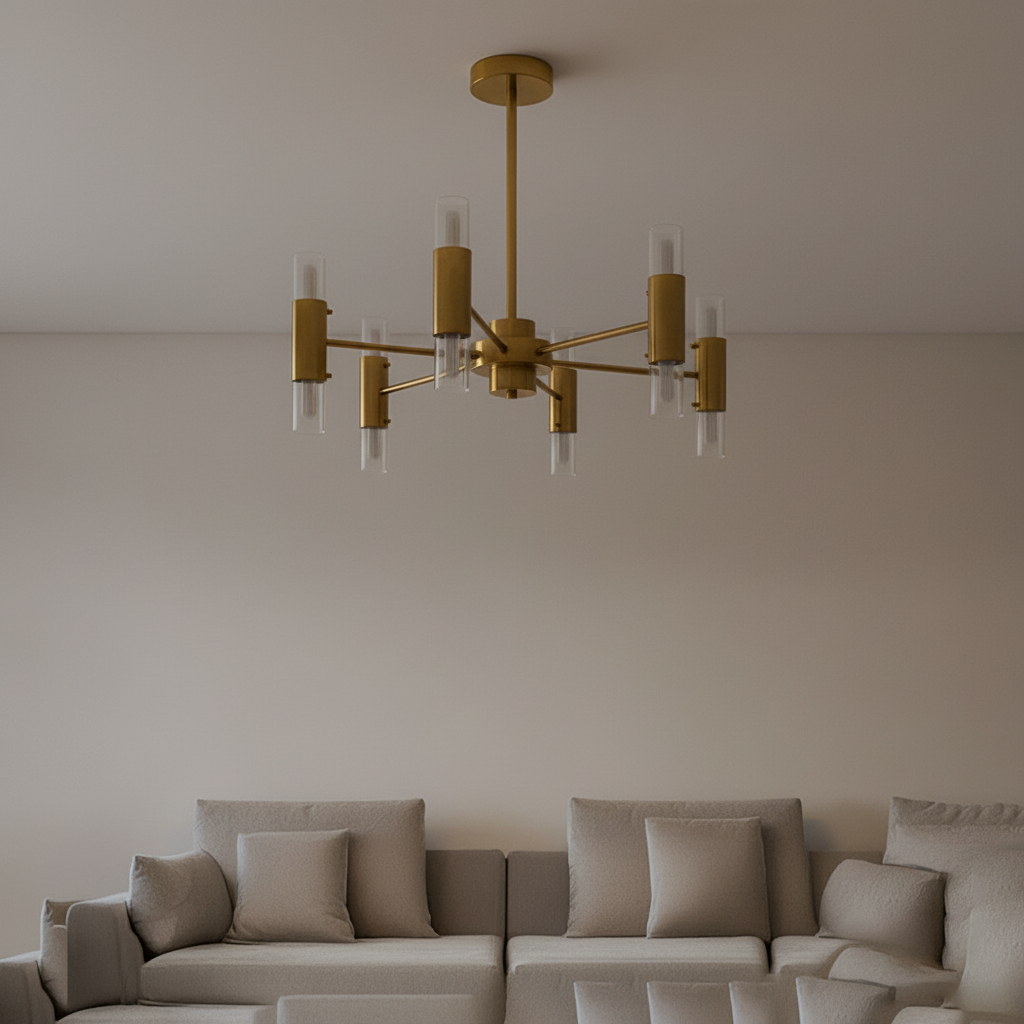 appears to be the Safavieh Fidelma Modern Sputnik Chandelier. 