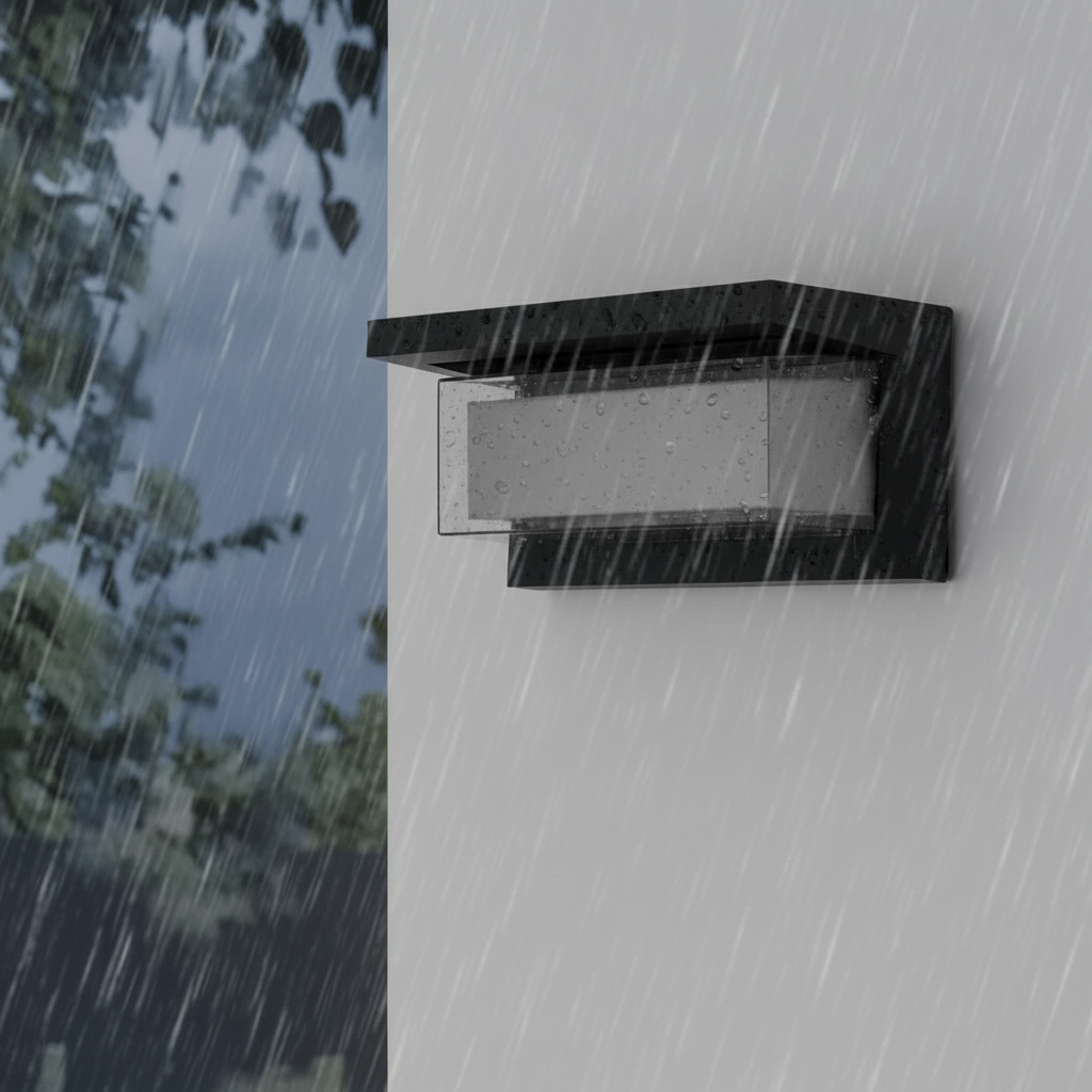 modern black LED outdoor wall sconce