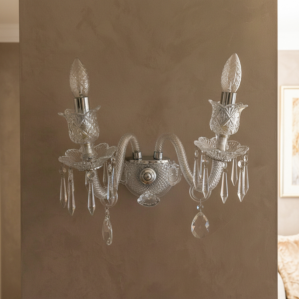 Victorian-style crystal wall sconce