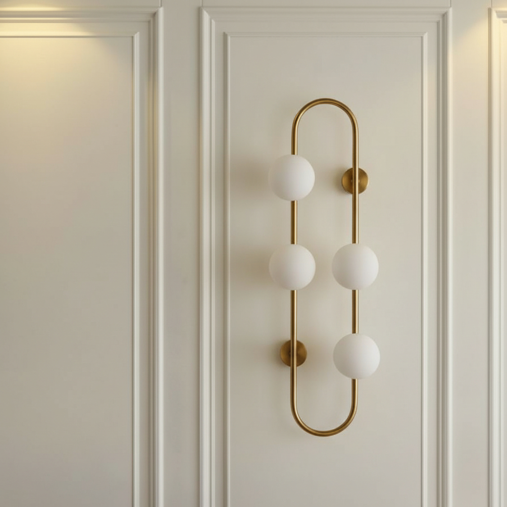 ALDEPO 4-Light Gold Globe Wall Lamp