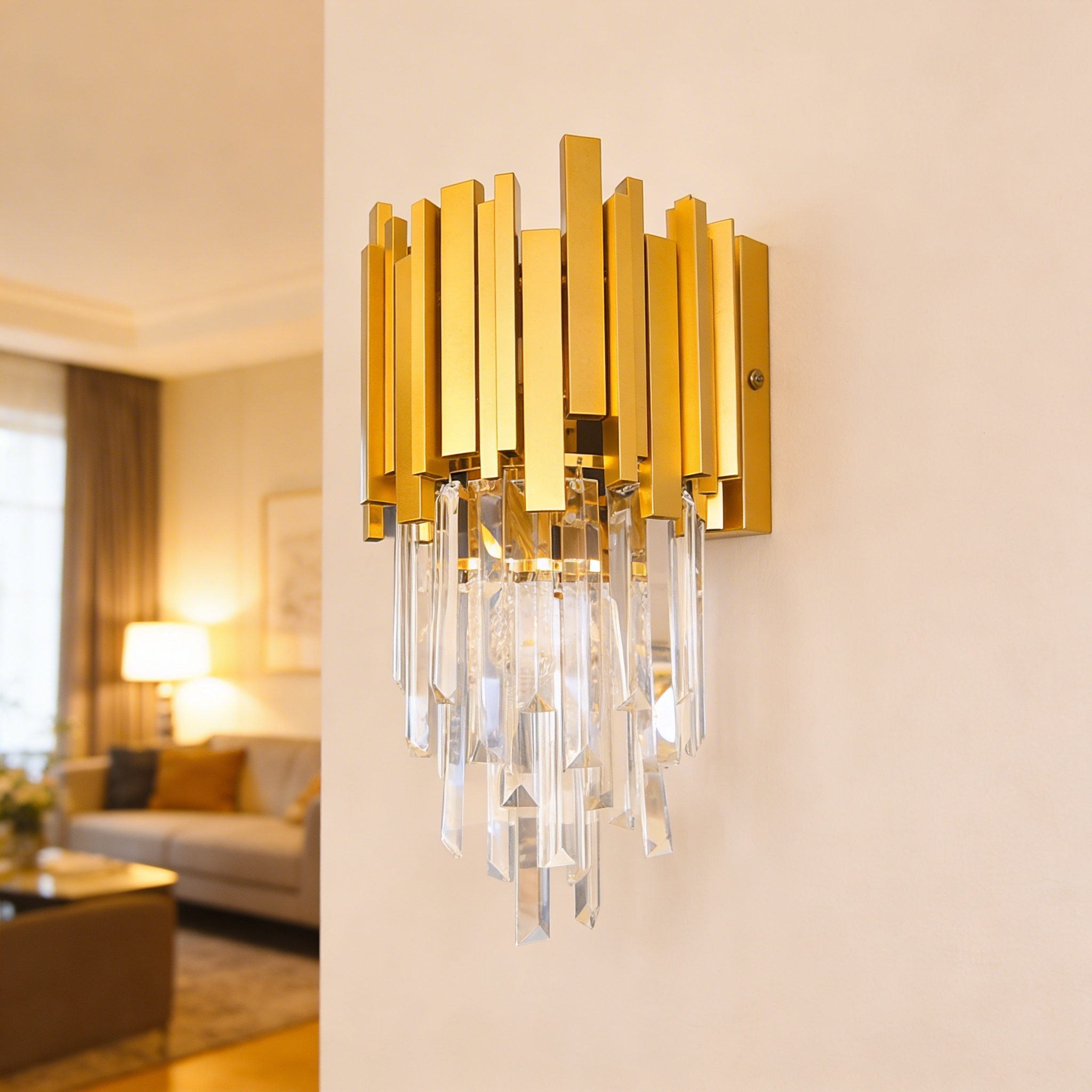 combined with crystal elements to create a luxurious design.