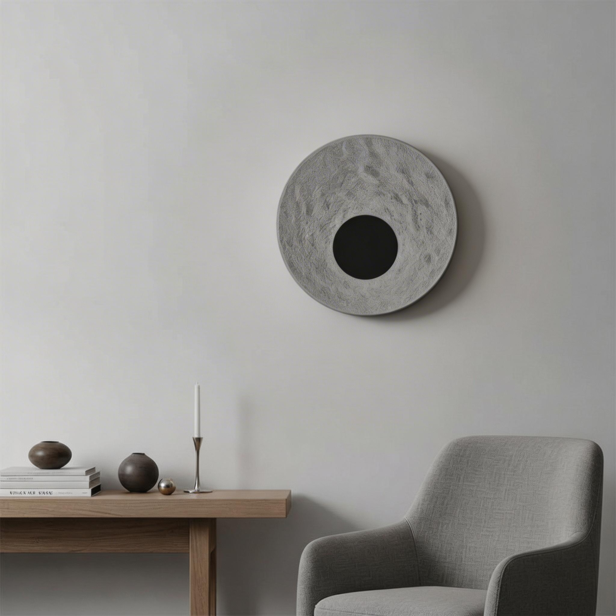 a modern textured disc lamp designed for ambient lighting