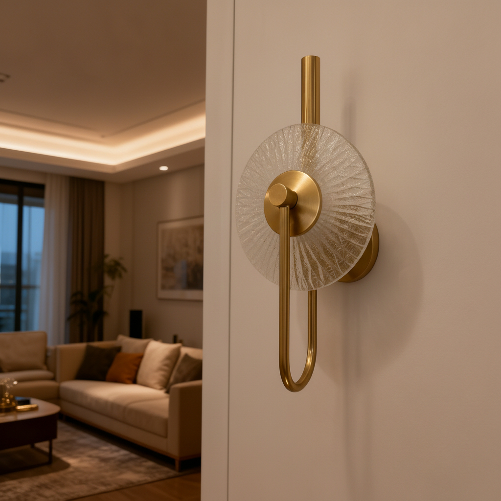 Contemporary Glass Single Wall Lamp