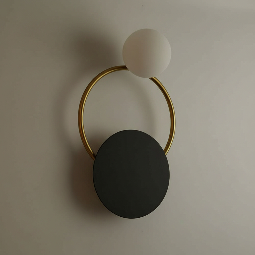 ring wall sconce featuring a gold metal frame