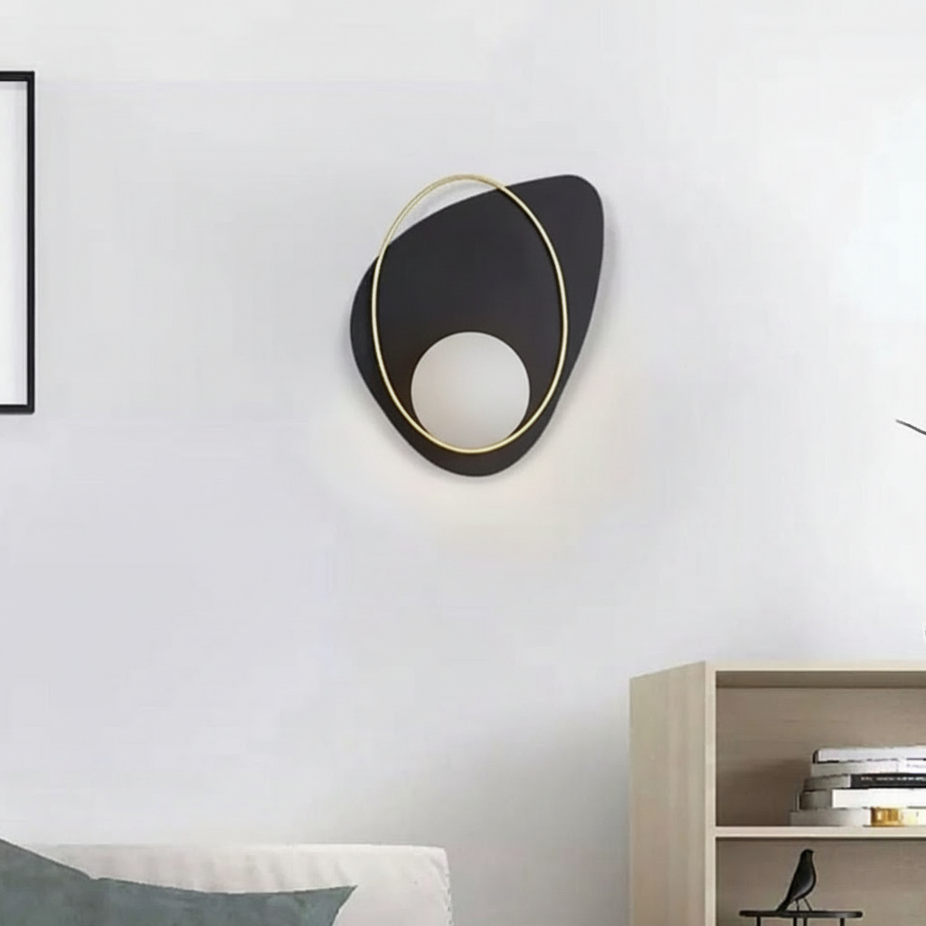 White Globe Glass Lampshade Iron Art Sconce