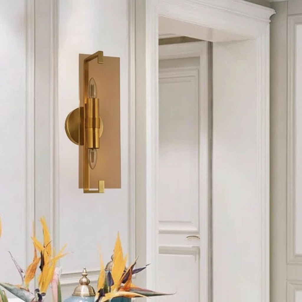 Mitzi Ariel 2 Light Wall Sconce in an aged brass finish