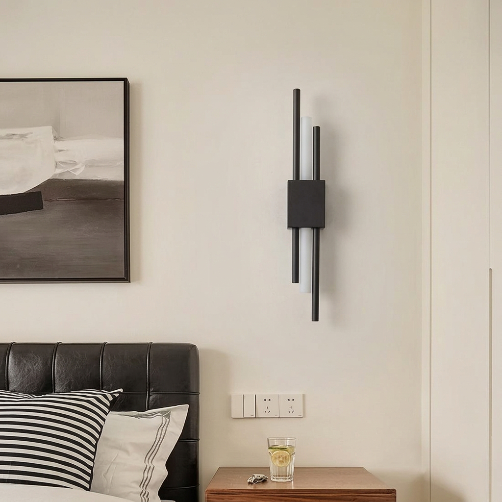 modern metal and acrylic linear wall sconce