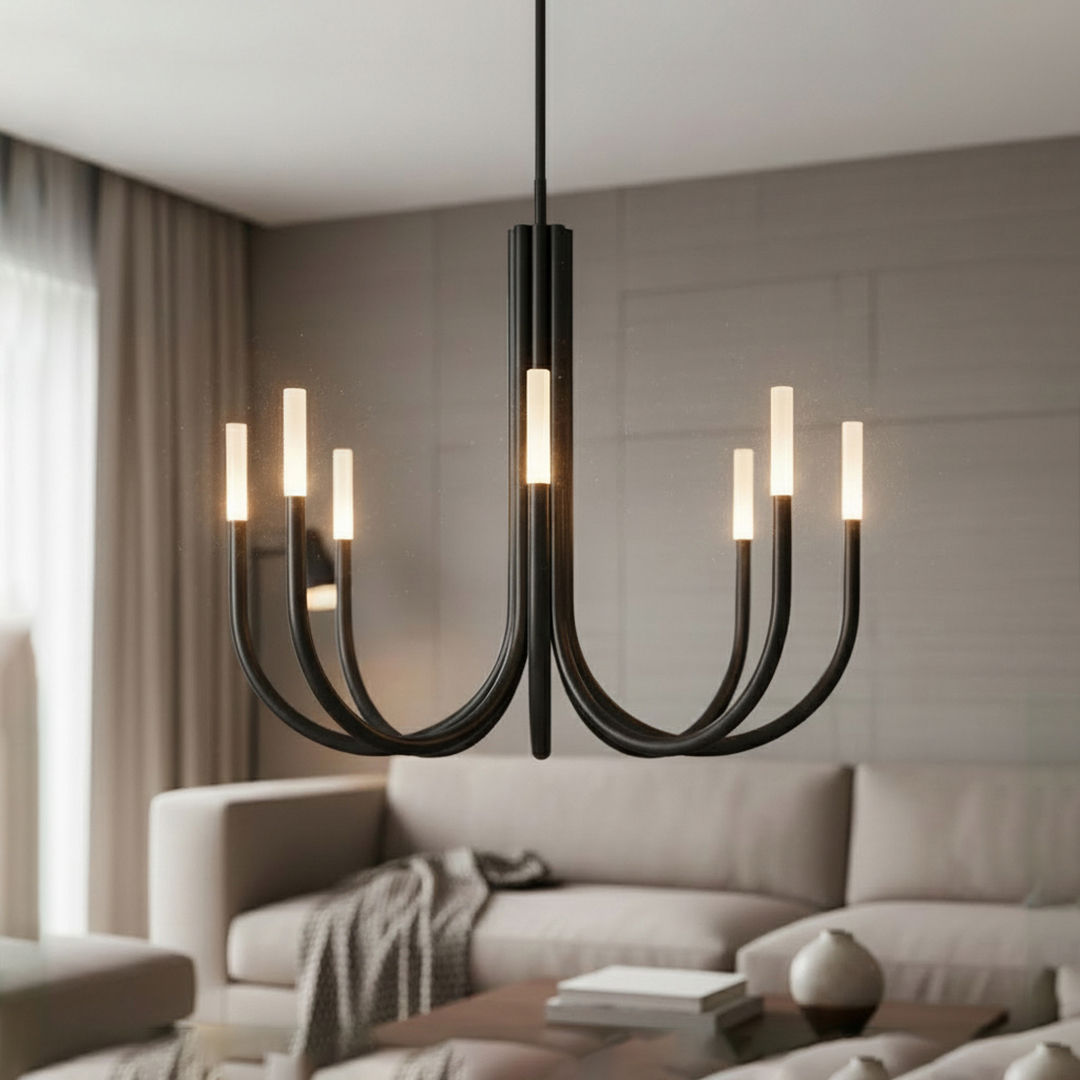 Joshua 8-Light Pendant by Schots Home Emporium - Black